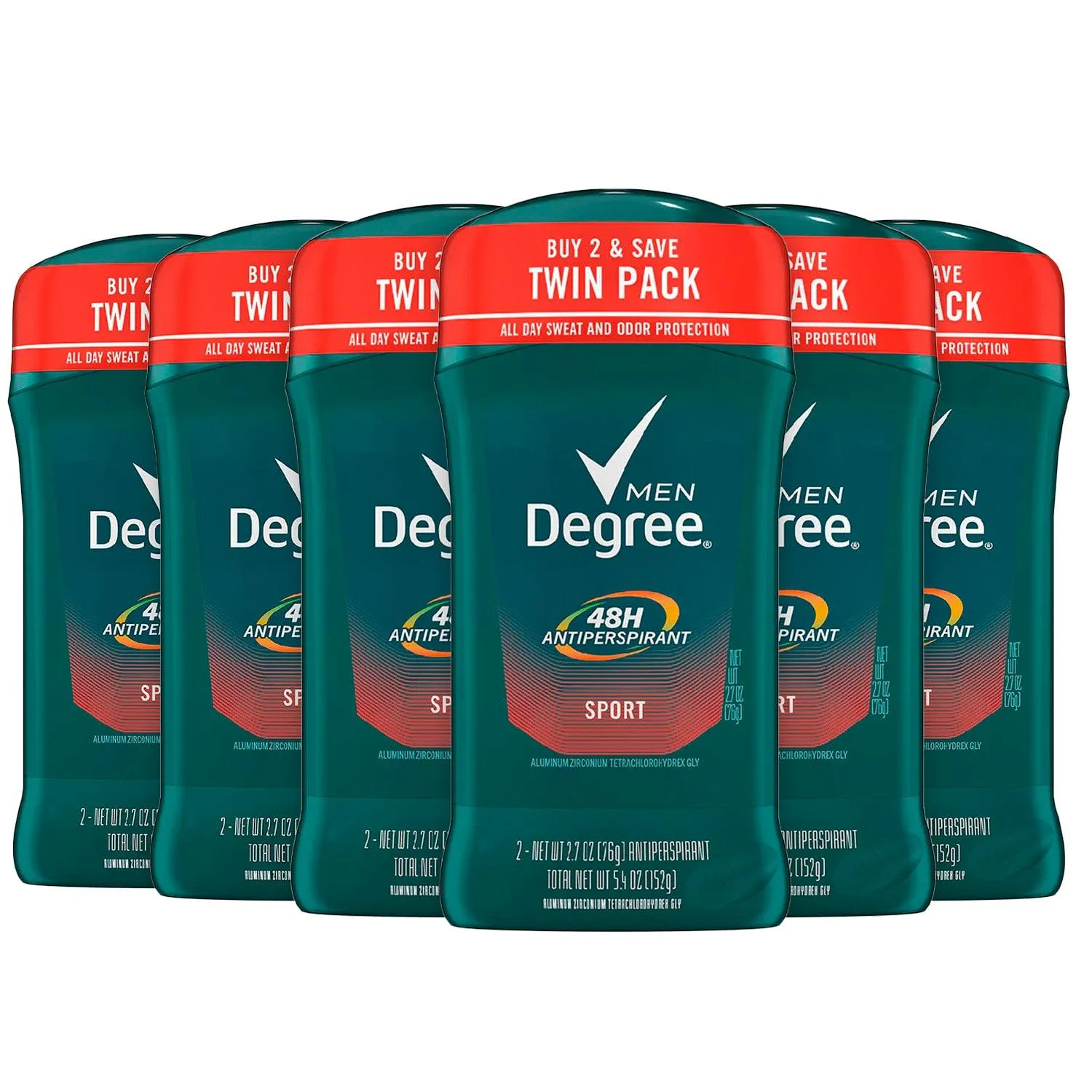 Degree Men Antiperspirant Sport TwinPack Bulk - 2.7 Oz - 6 Pack