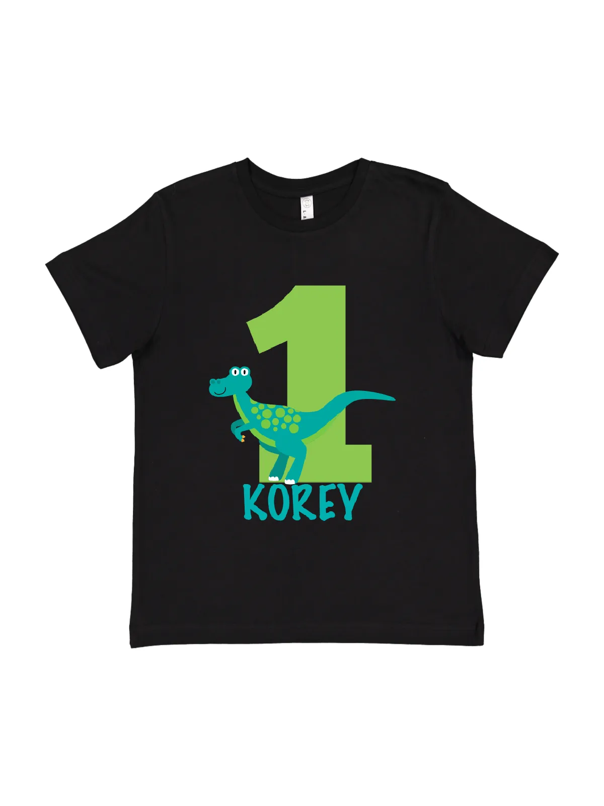 Dinosaur Kids Birthday Shirt - Black, Green, & White