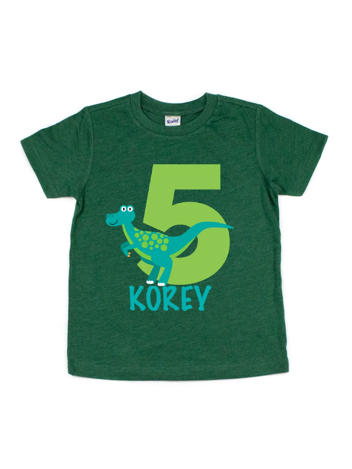 Dinosaur Kids Birthday Shirt - Black, Green, & White