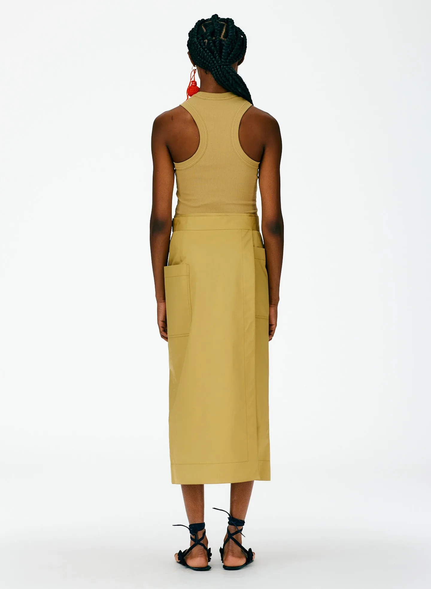 Eco Poplin Lean Back Wrap Skirt