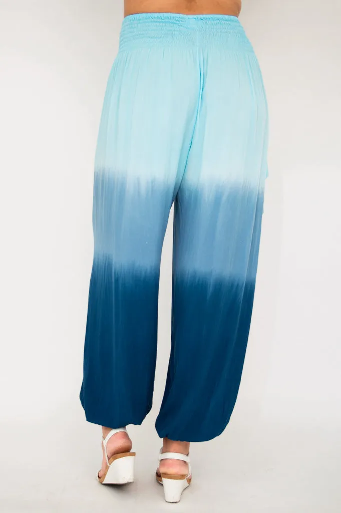 Embra Pants, Turquoise Dip-Dye