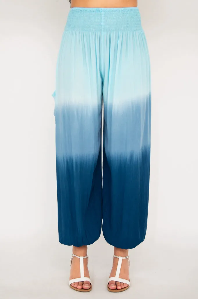 Embra Pants, Turquoise Dip-Dye