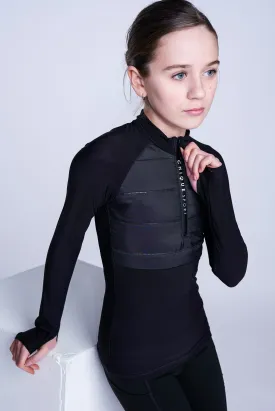 Empower Padded Half-Zip Top in Black