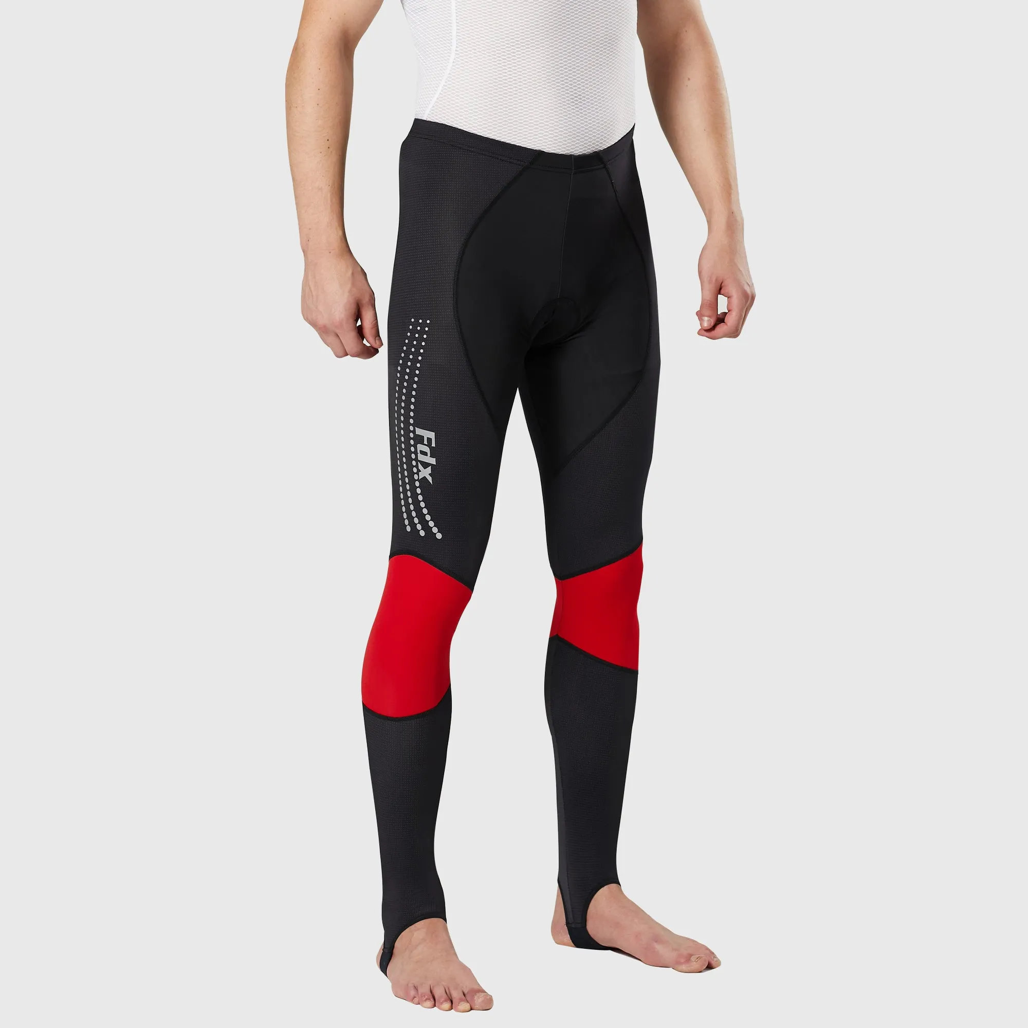 Fdx Thermodream Men's & Boy's Red Thermal Padded Cycling Tights