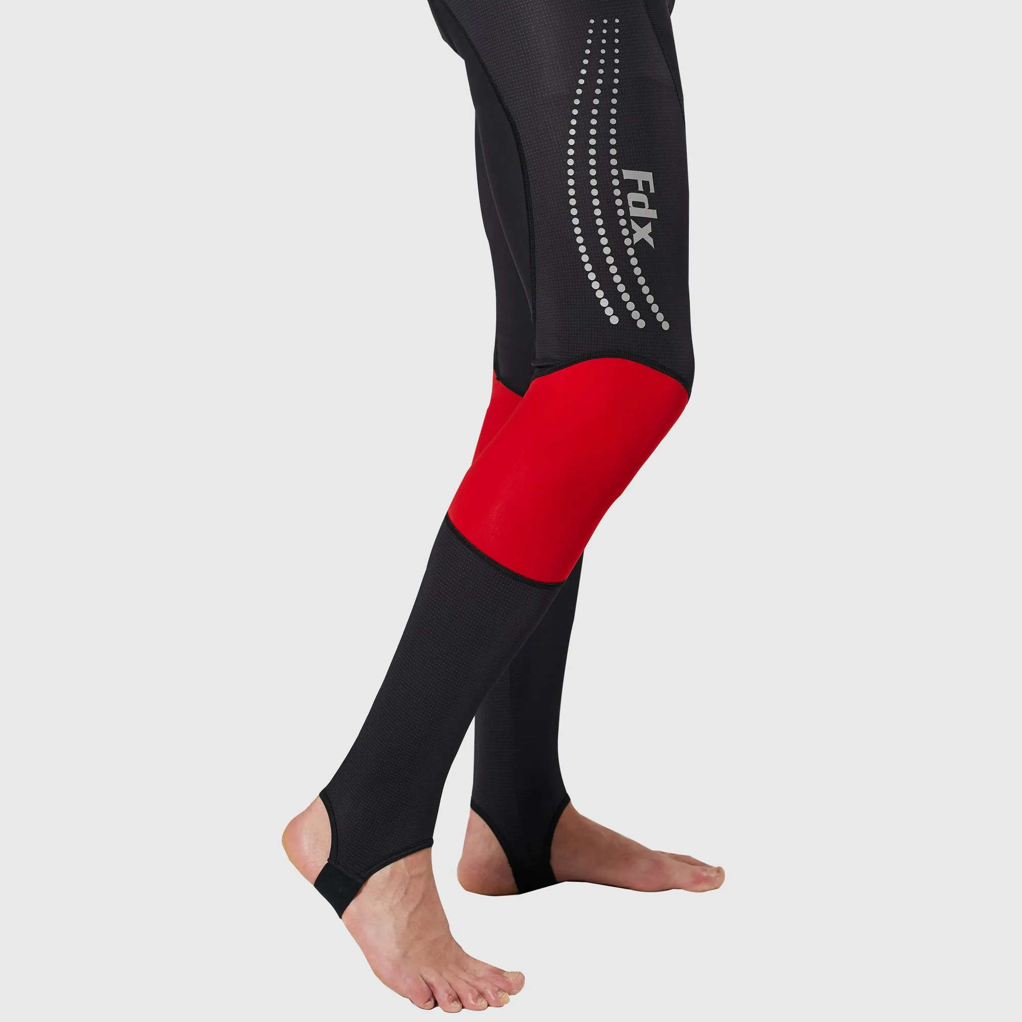 Fdx Thermodream Men's & Boy's Red Thermal Padded Cycling Tights