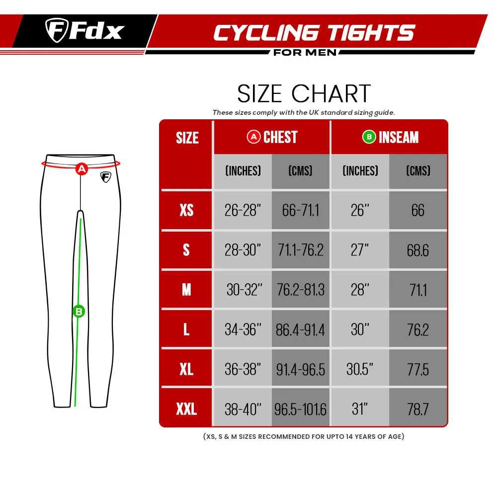 Fdx Thermodream Men's & Boy's Red Thermal Padded Cycling Tights