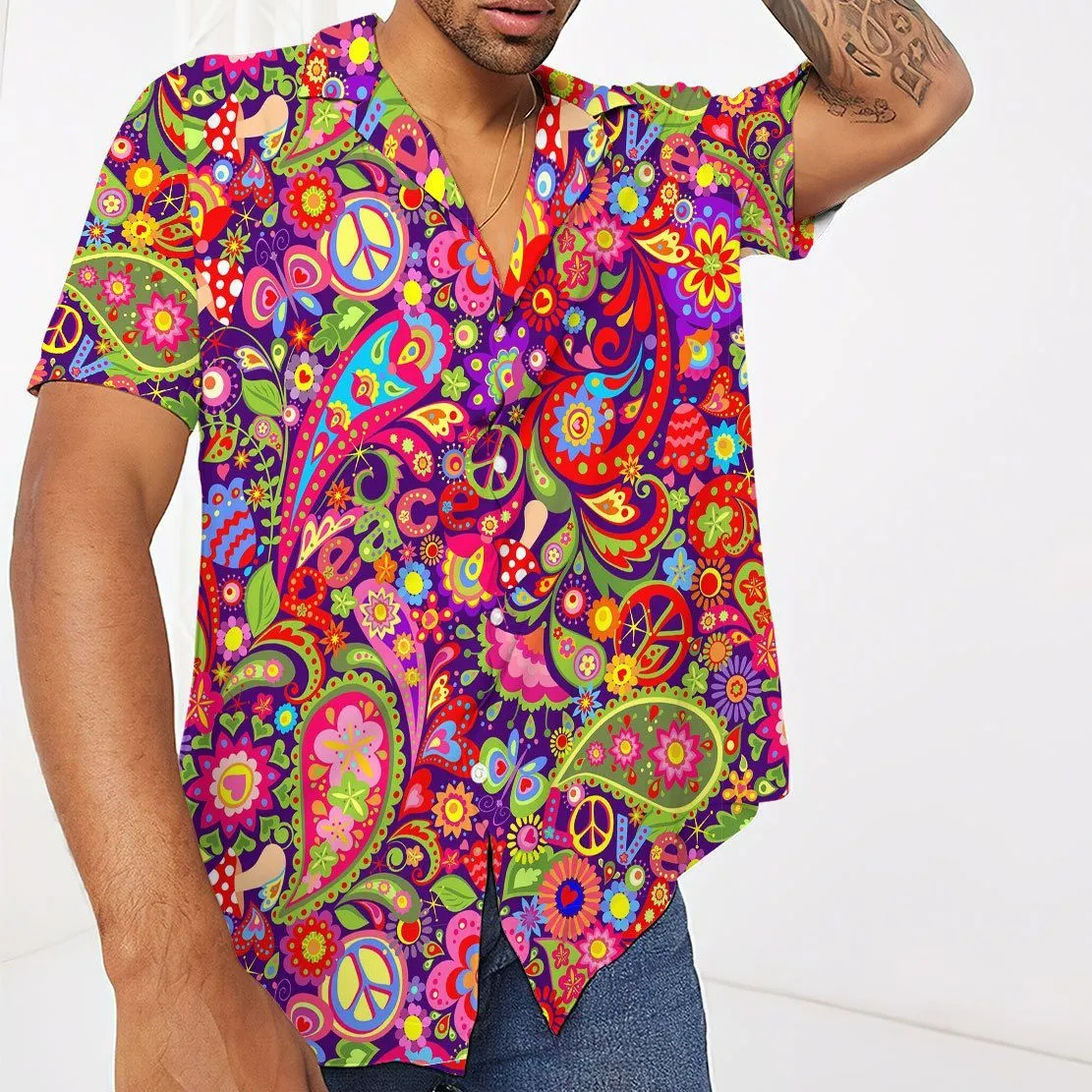 Gearhuman 3D Hippie Pattern Hawaii Shirt