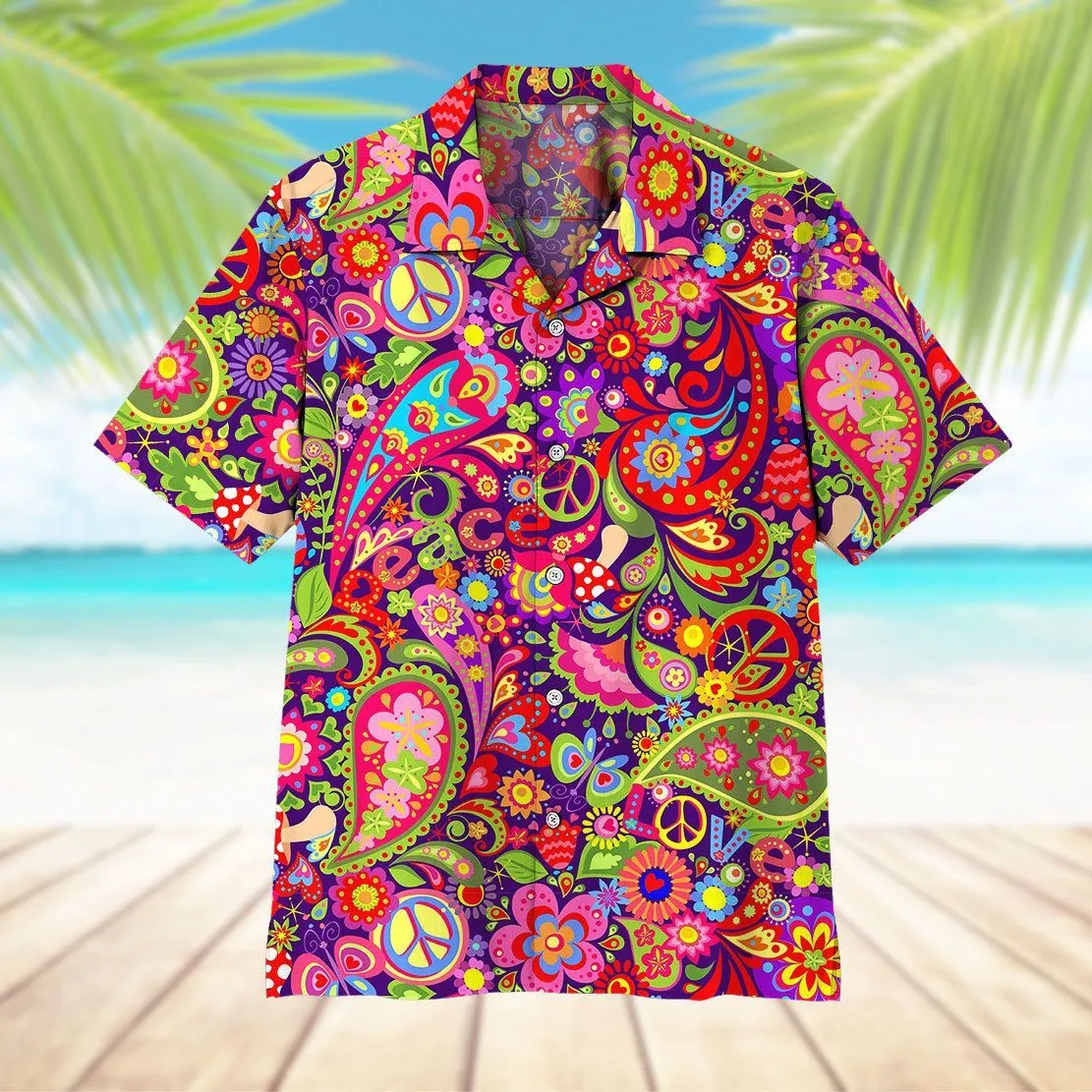 Gearhuman 3D Hippie Pattern Hawaii Shirt