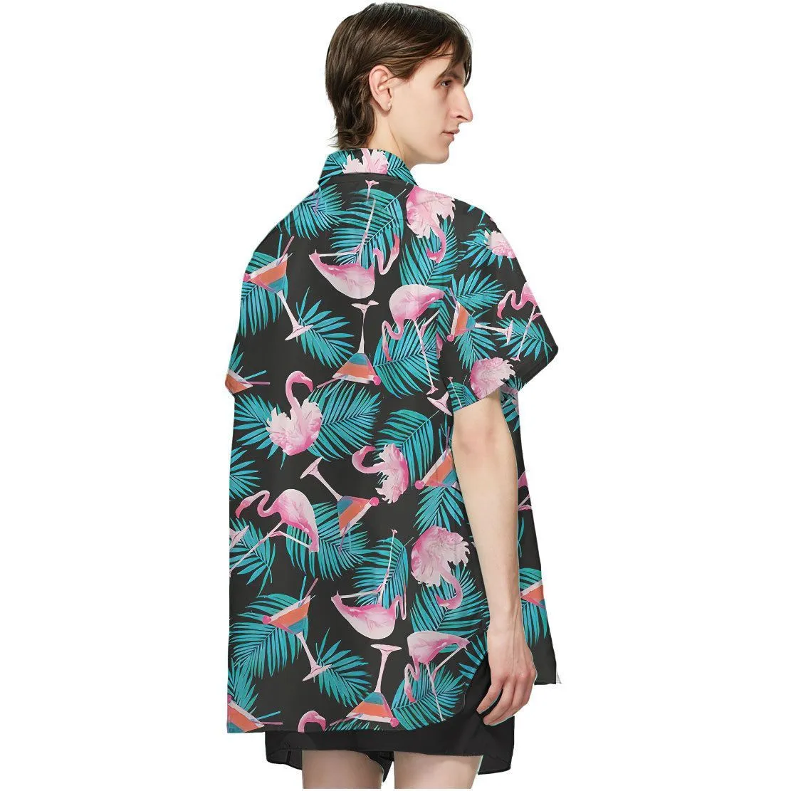 Gearhuman 3D Martini Flamingo Hawaii Shirt