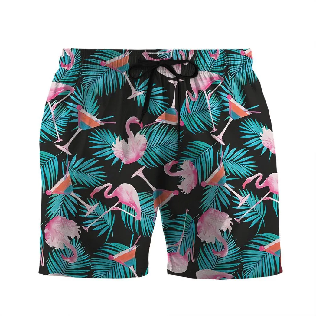 Gearhuman 3D Martini Flamingo Hawaii Shirt