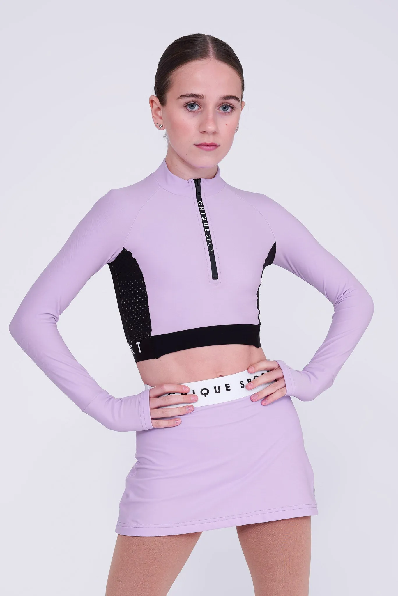 Ignite Long-Sleeve Crop in Amethyst