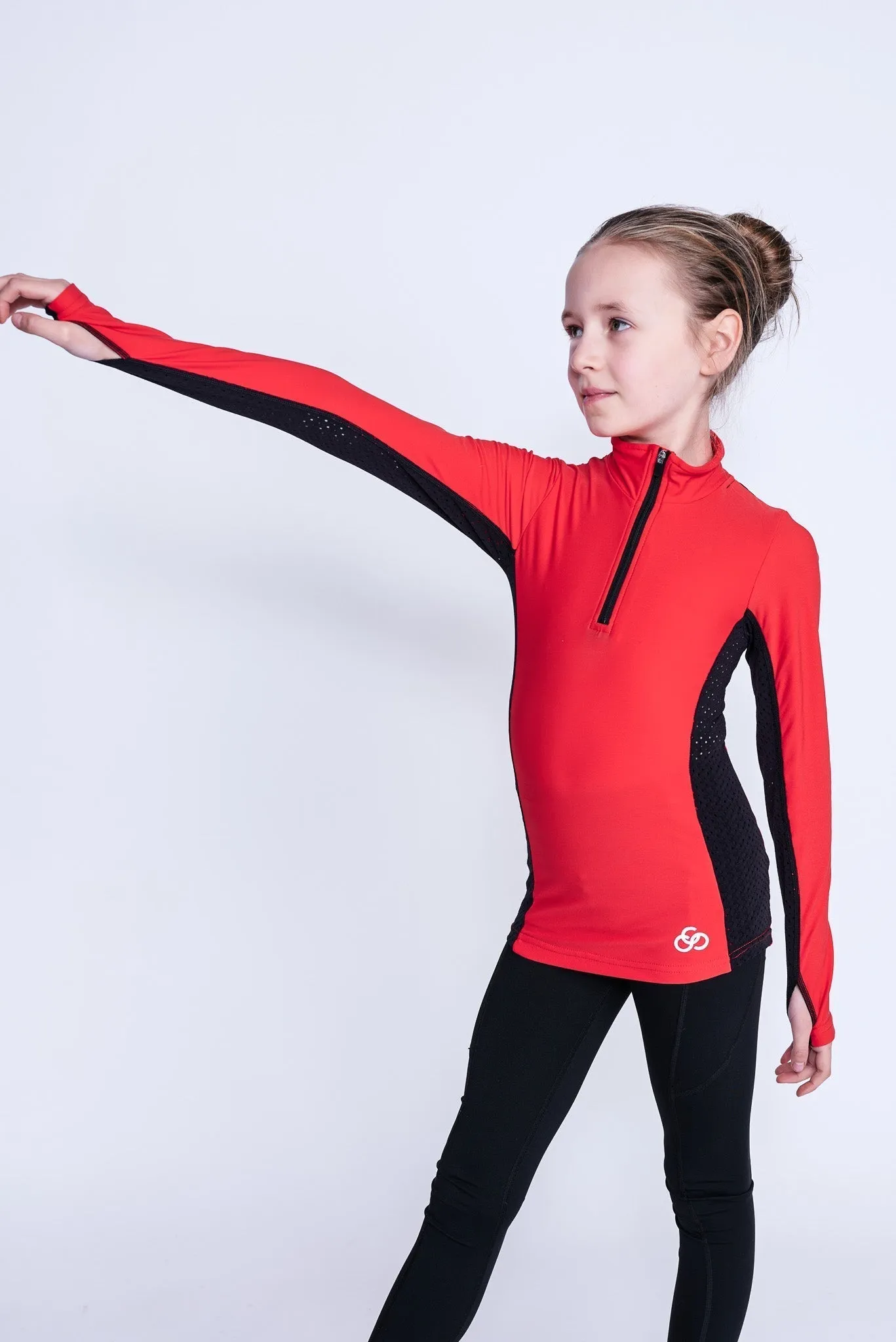 Inspire Half-Zip Top in Red