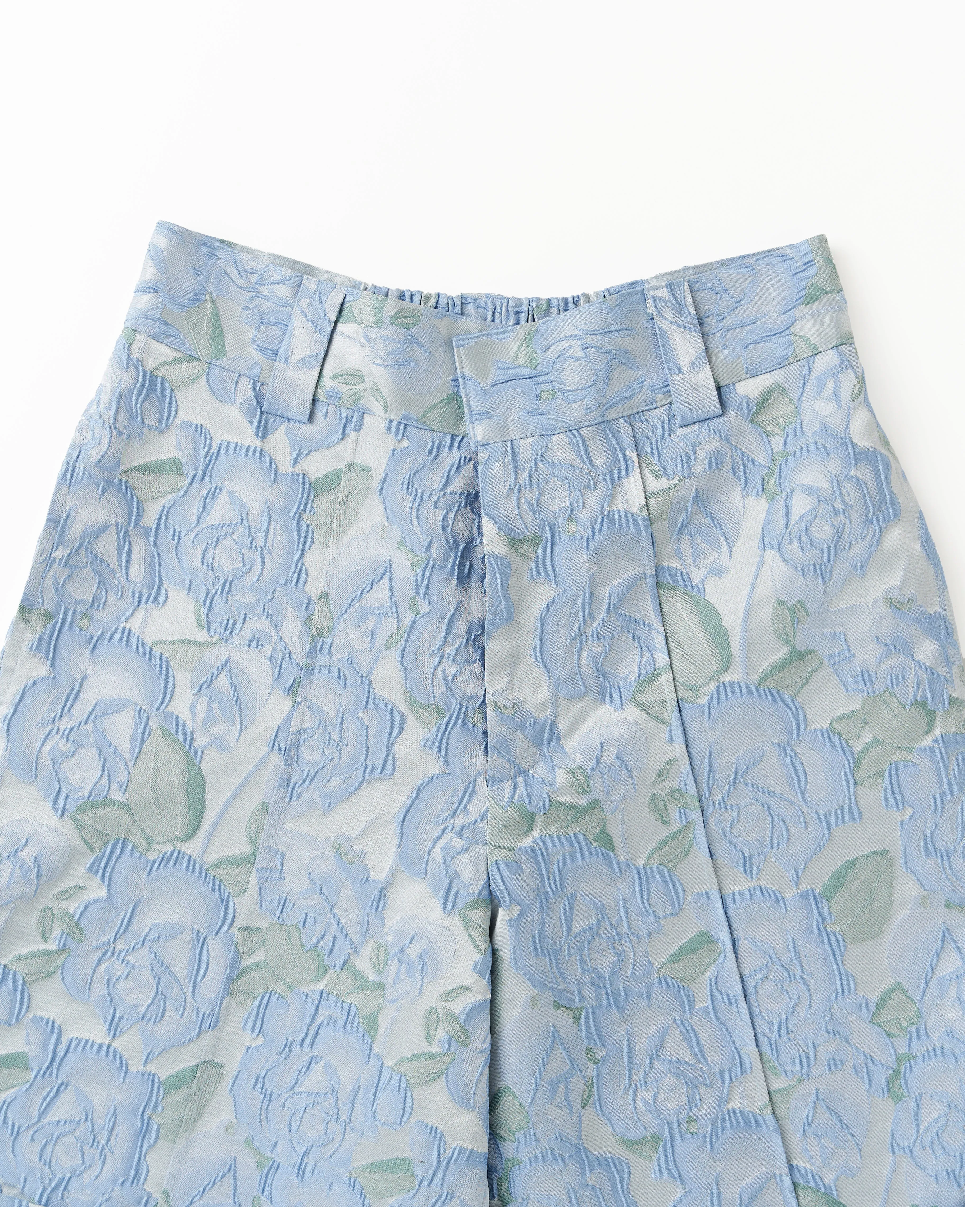 jacquard half flare pants (blue flower)