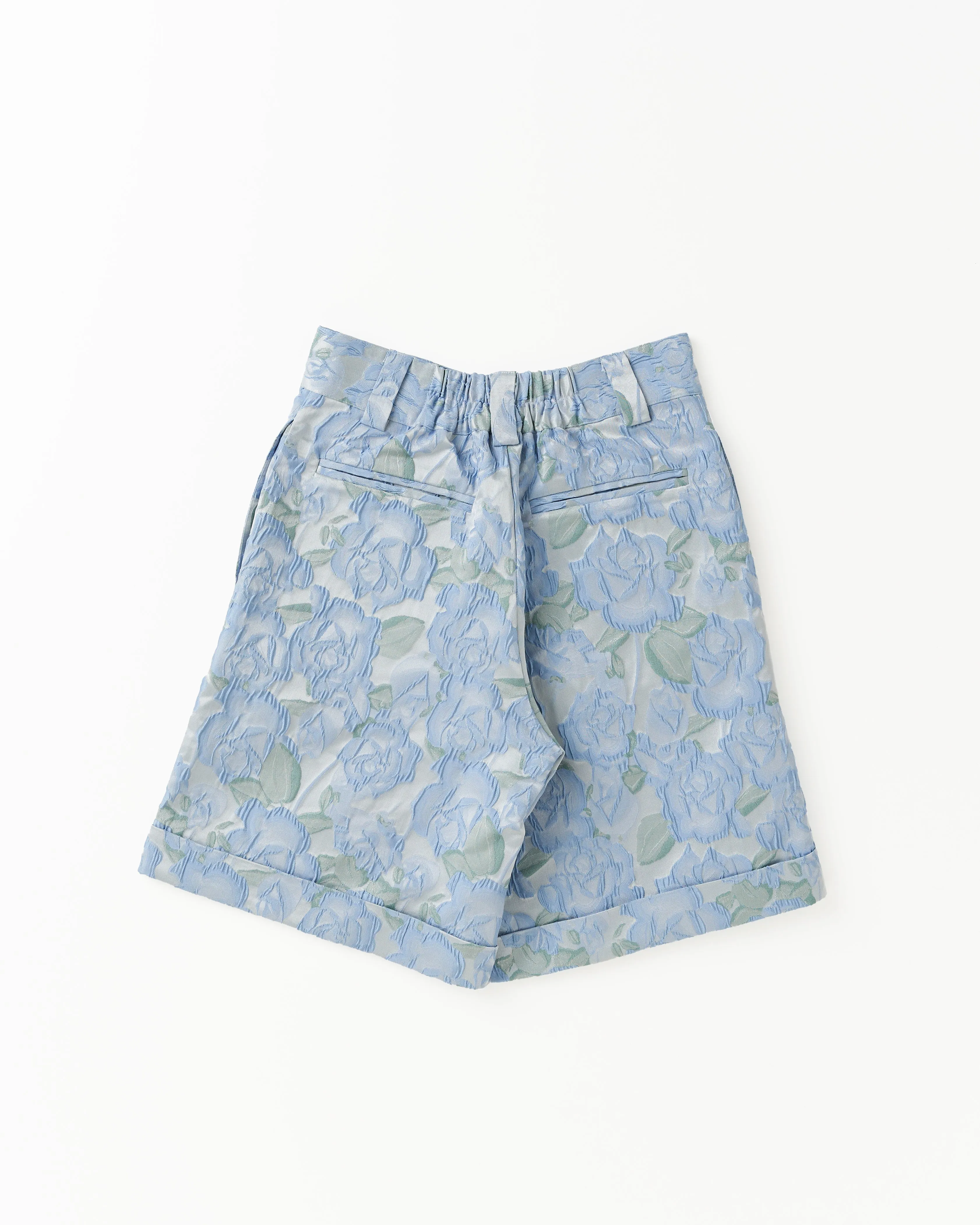 jacquard half flare pants (blue flower)