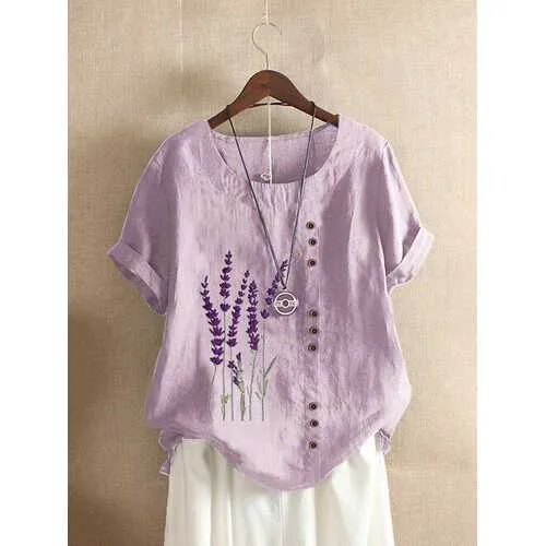 Lavender Embroidered T-shirt