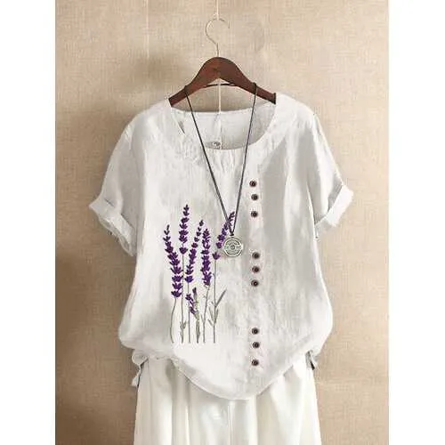 Lavender Embroidered T-shirt