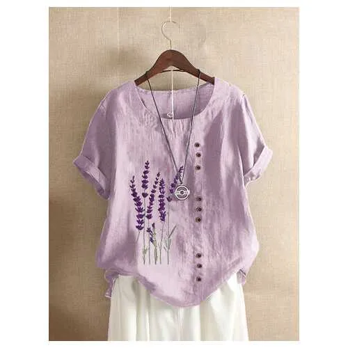 Lavender Embroidered T-shirt