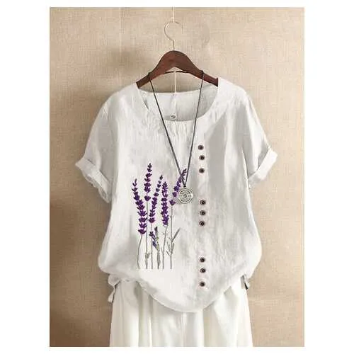 Lavender Embroidered T-shirt