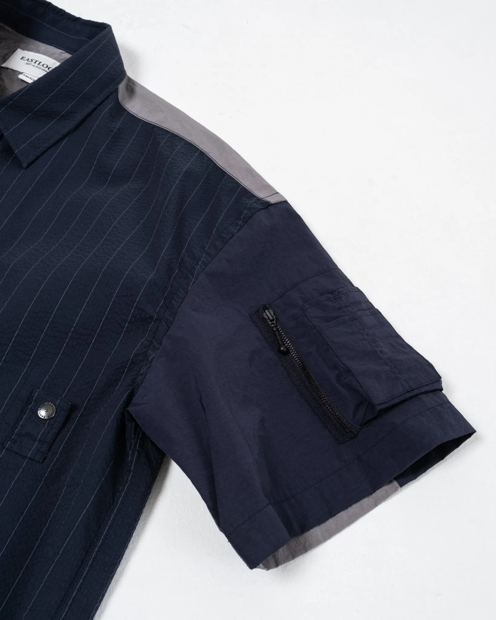 MA-1 Half Shirt Navy Seersucker