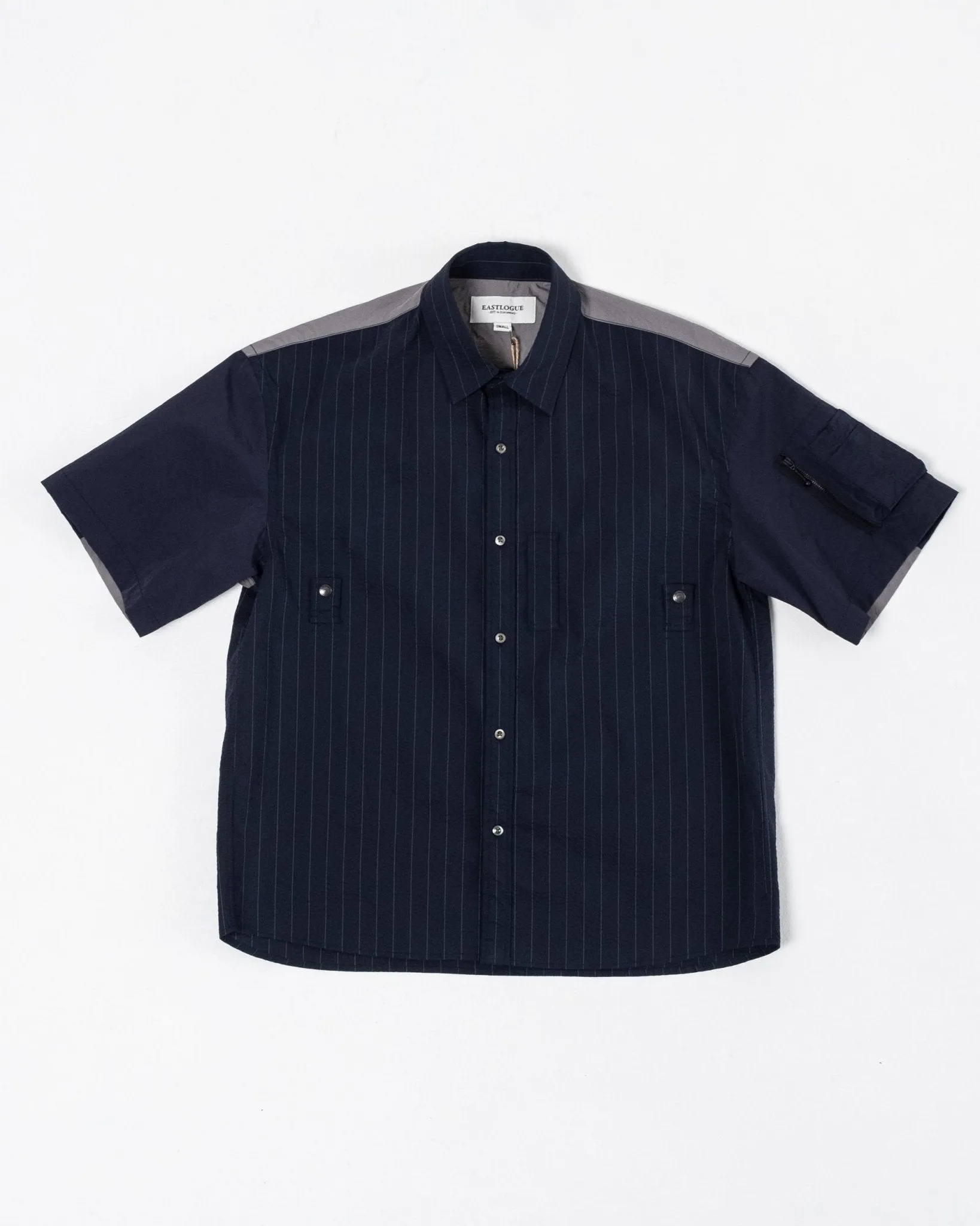 MA-1 Half Shirt Navy Seersucker