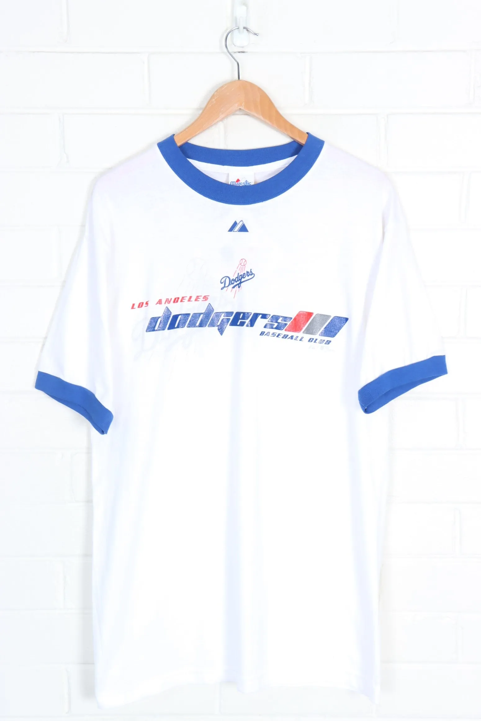 MAJESTIC Deadstock Los Angeles Dodgers Baseball Ringer Tee (M-L)