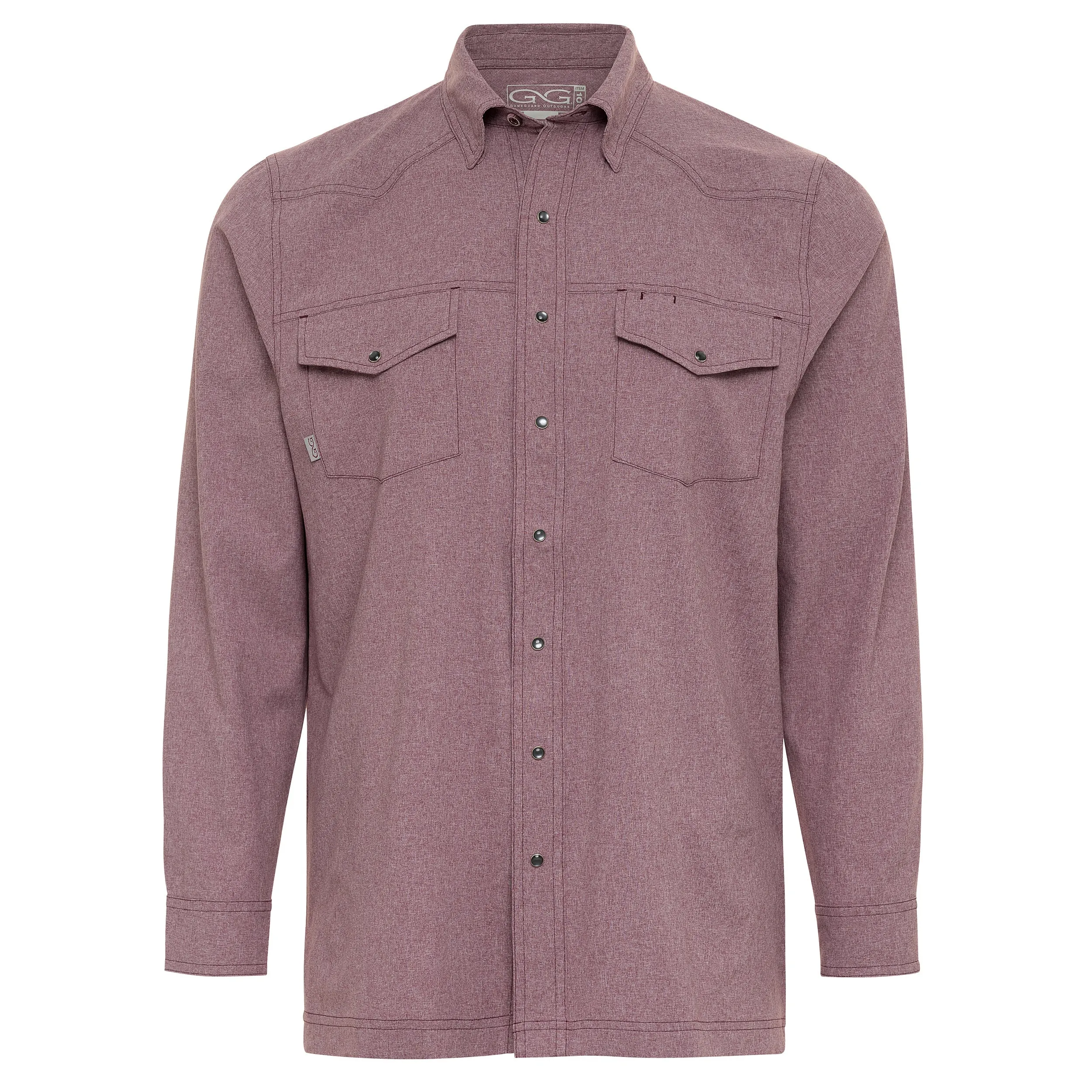 Maroon Pearl Snap Shirt | Long Sleeve