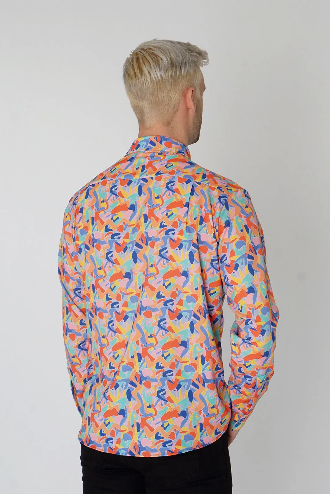 Men's Classic Long Sleeve Shirt in Kefi Print