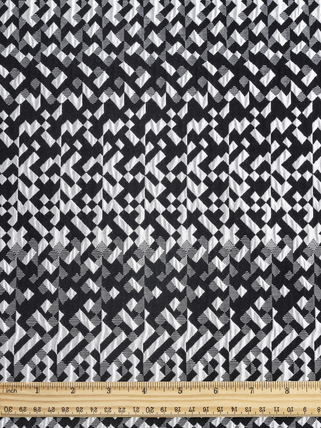 Metallic Geo Squares Jacquard - Silver   Black - Swatch