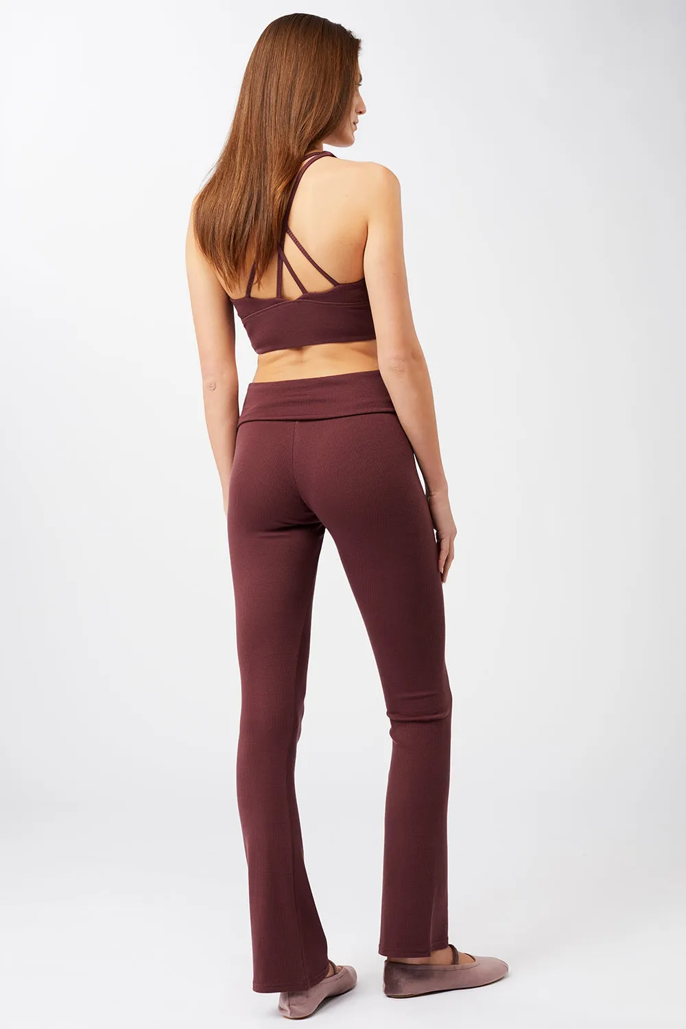 New Ripped Studio Bra   Ribbed Rolldown (Ruby)