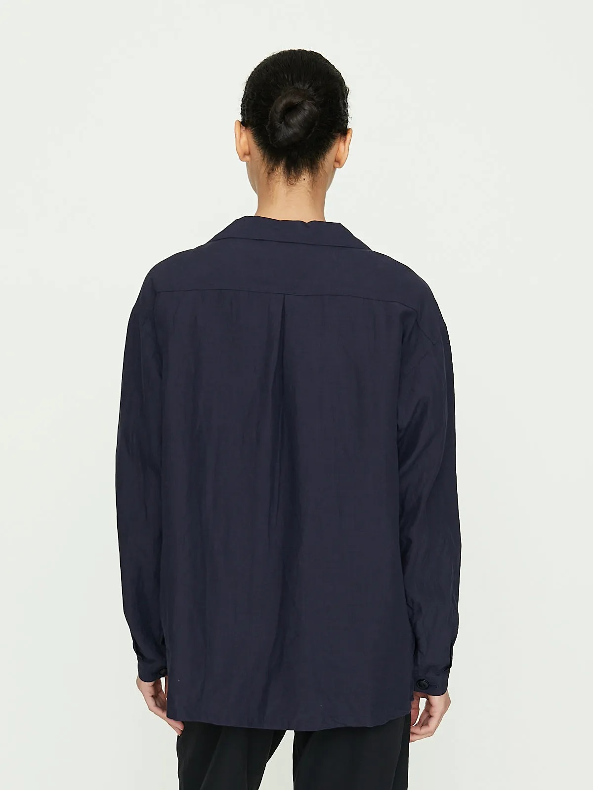 Open Collar Work Shirt in Deep Violet