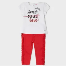 ORIGINAL MARINE-KIDS-' Red' Side Frill Cotton Pant OM261