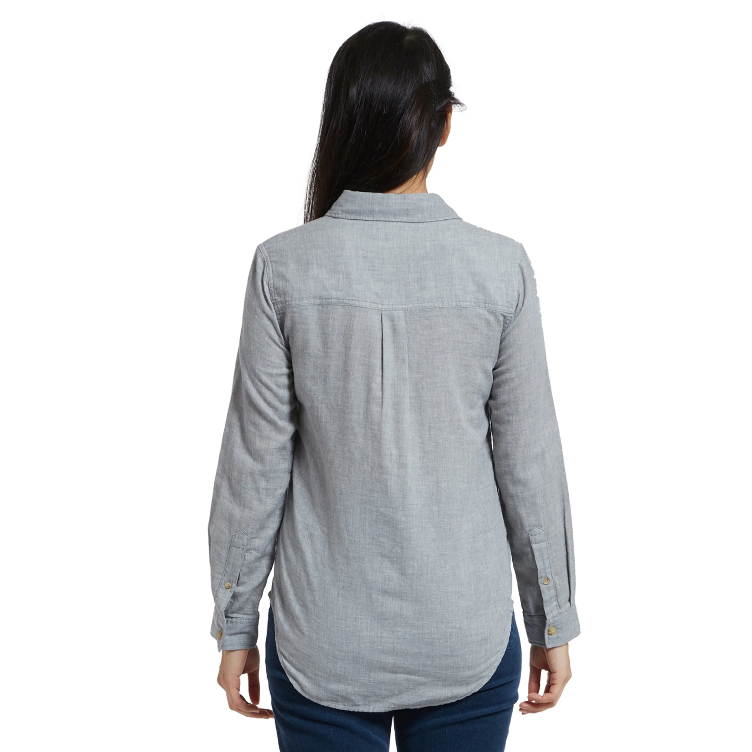 Priscilla Double Cloth Slim Fit Shirt - Light Gray Heather (Final Sale)