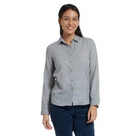 Priscilla Double Cloth Slim Fit Shirt - Light Gray Heather (Final Sale)