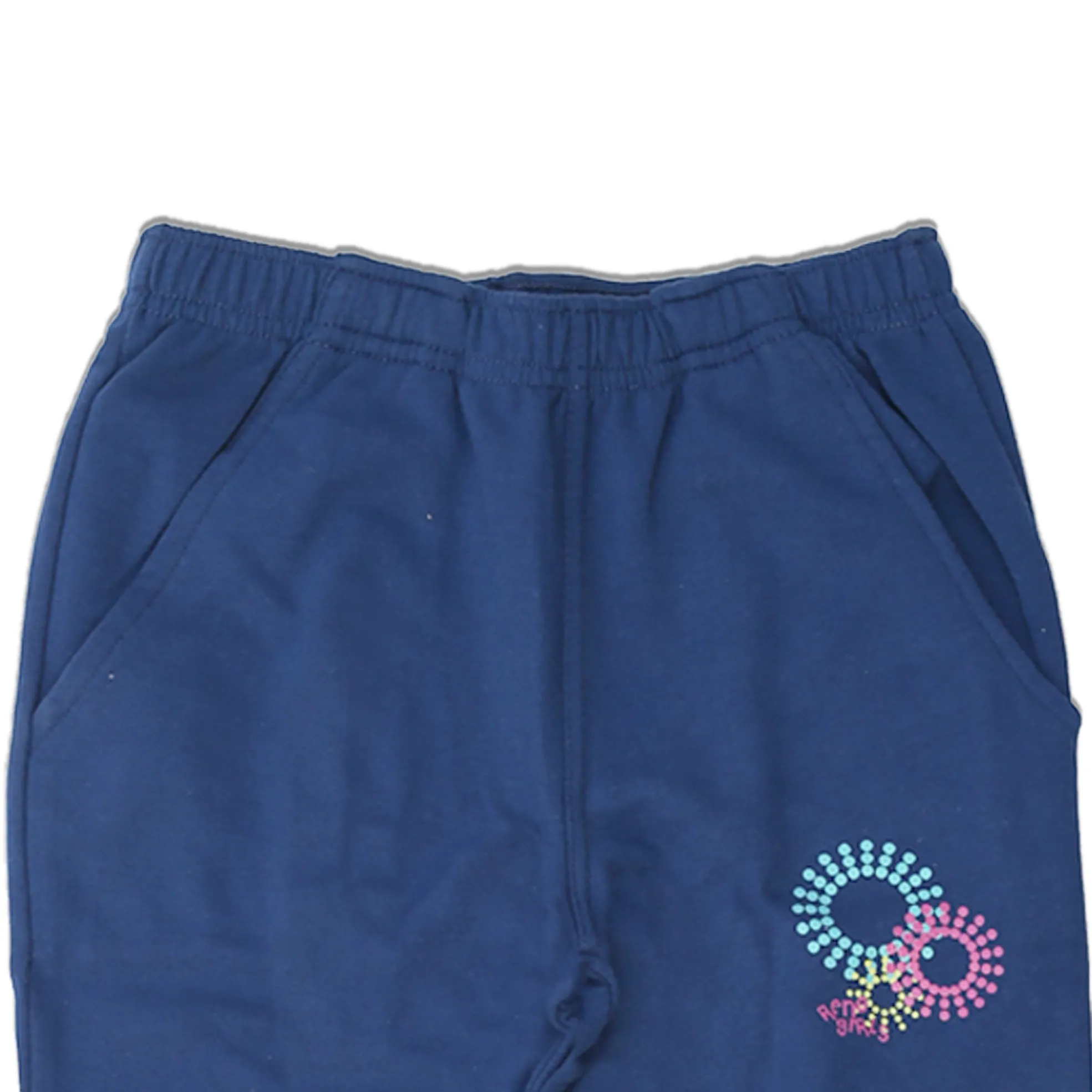 RENO.GIRLS - Kids 'Blue' Plain With Side Pockets Terry Trousers RN11101