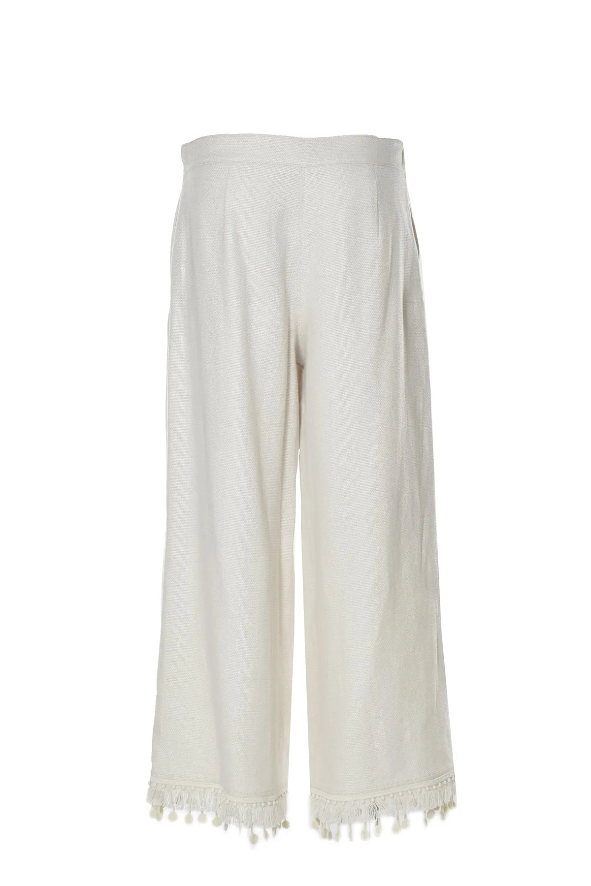 'S Max Mara Fringe Detail-Embellished Trim Trousers