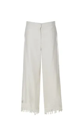 'S Max Mara Fringe Detail-Embellished Trim Trousers