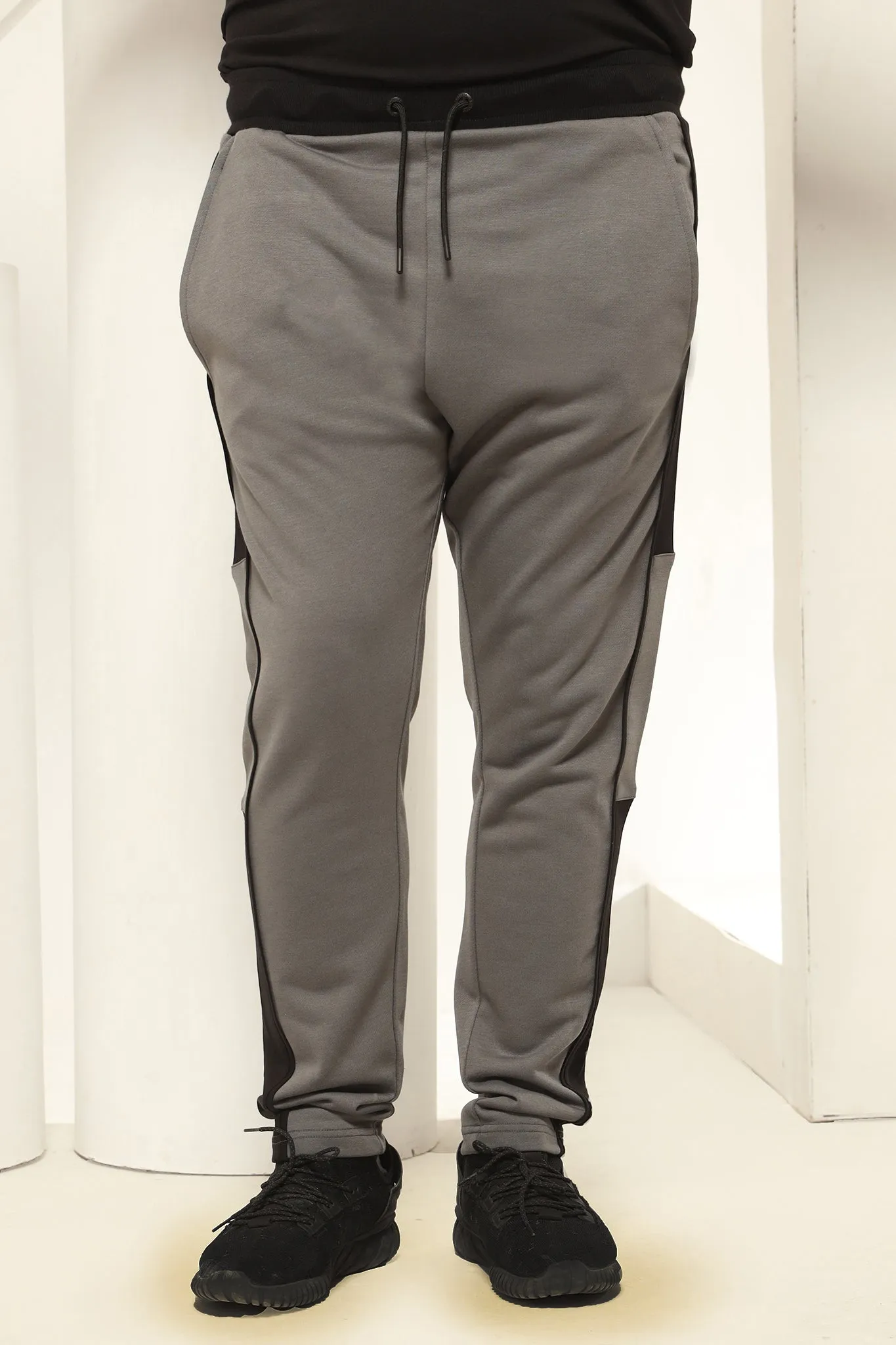 STRIPED GRAY TAPERED TROUSERS (PLUS SIZE) - W20 - MTR008P