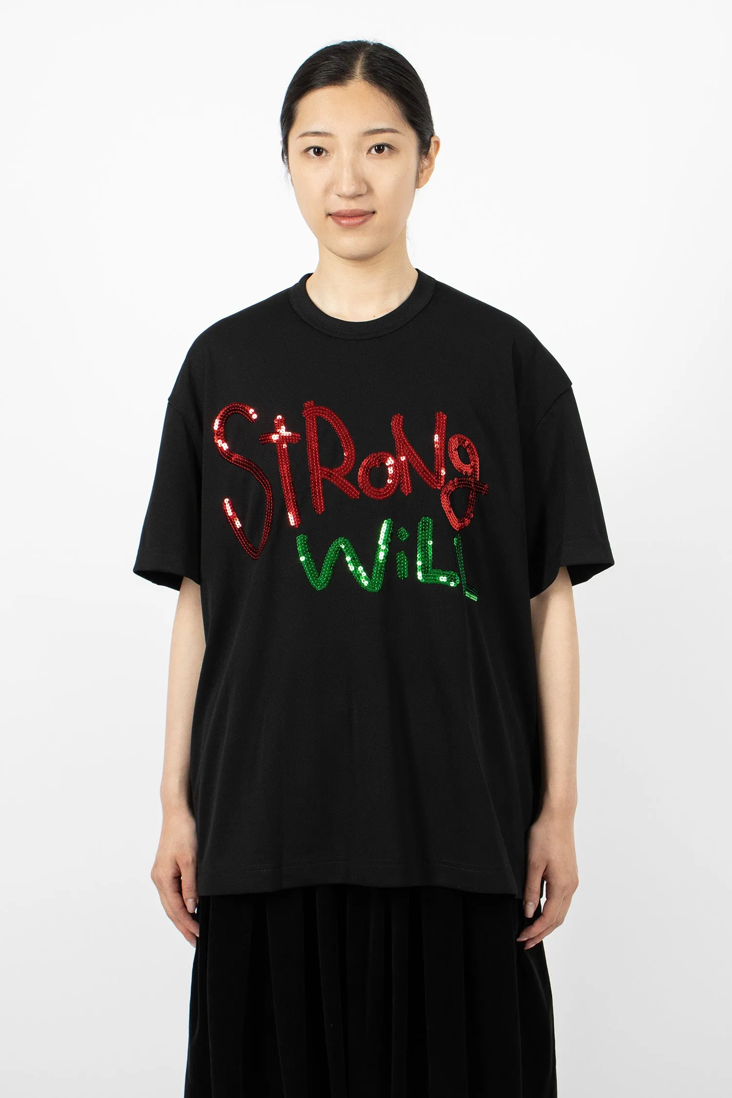 'STRONG WILL' SS T-Shirt Black/Red/Green