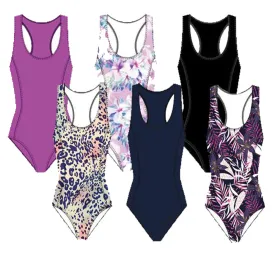 Swimwear Ladies Beach & Board One-Piece Racerback Classy Patterns & Solids Swimsuits