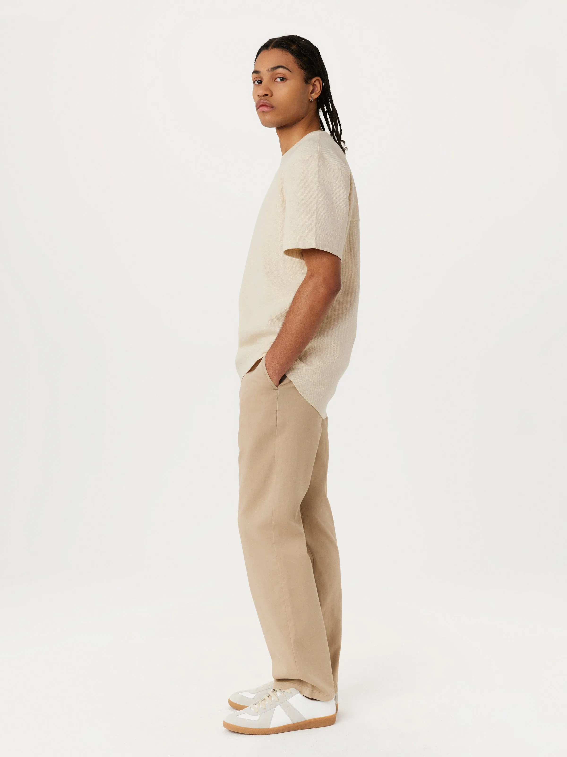 The Relaxed Waffle T-Shirt in Oatmeal