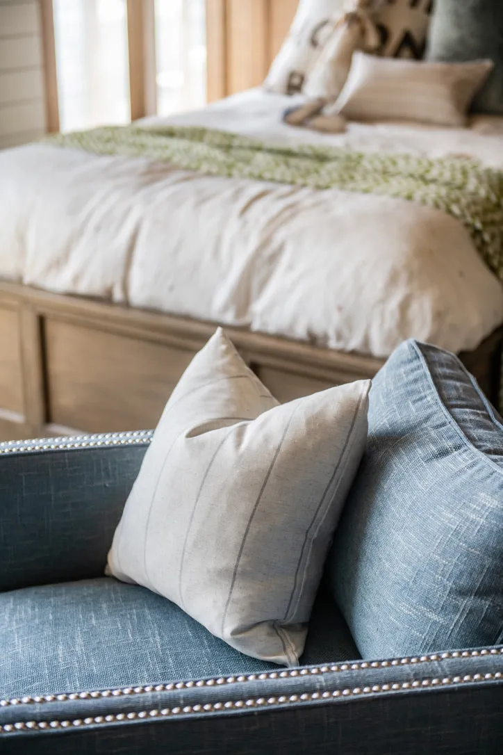 THROW PILLOW NEUTRAL GRAY STRIPE