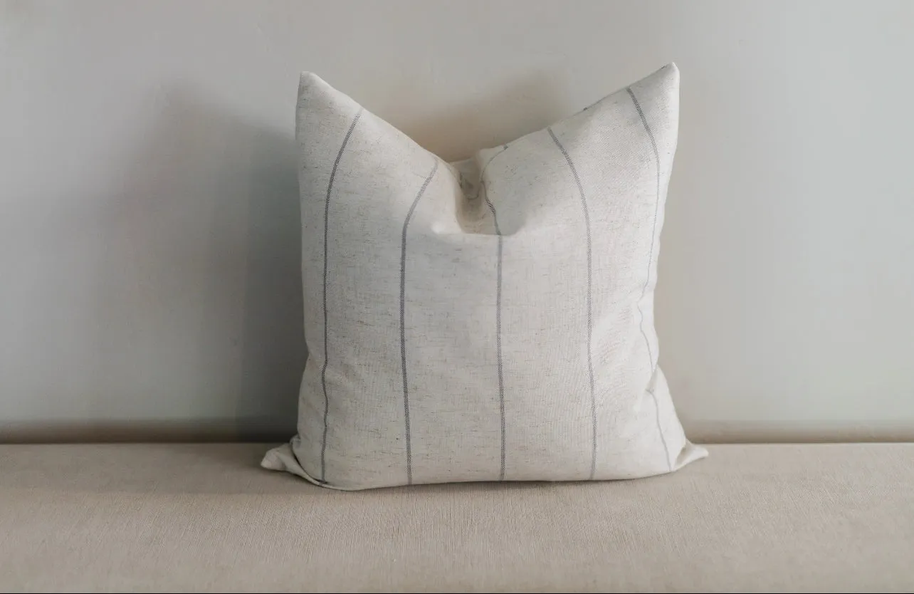 THROW PILLOW NEUTRAL GRAY STRIPE