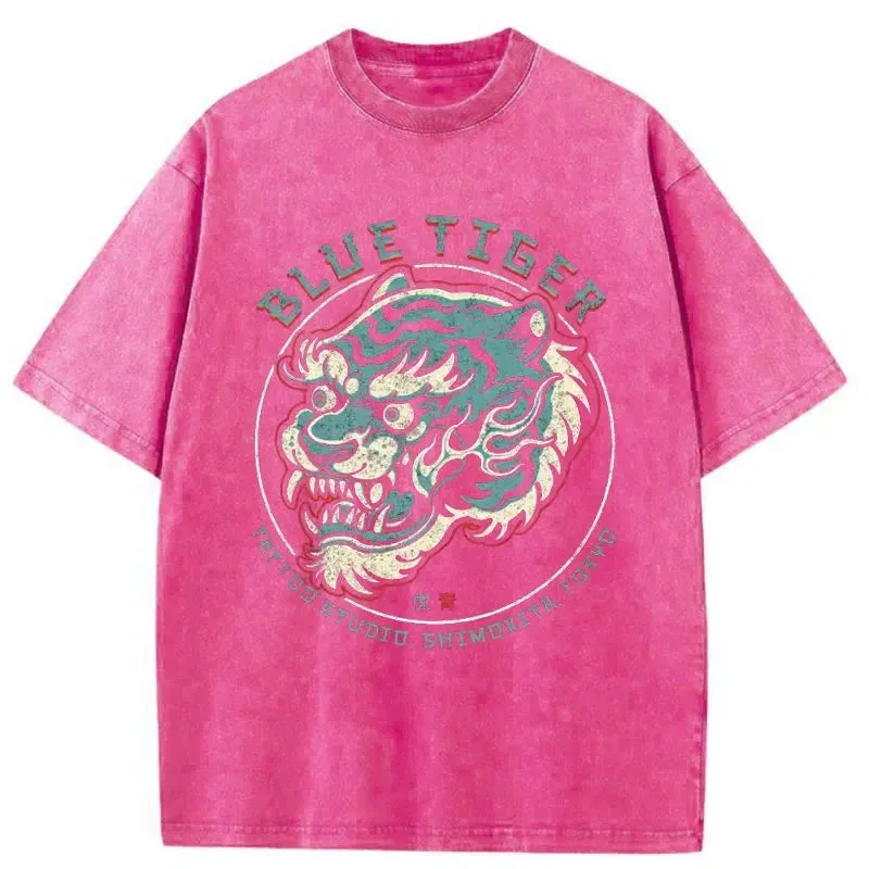 Tokyo-Tiger Blue Tiger Japanese Washed T-Shirt