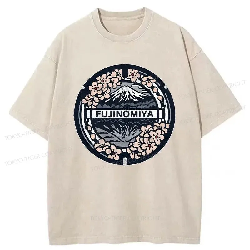 Tokyo-Tiger Fujinomiya Manhole Cover Washed T-Shirt