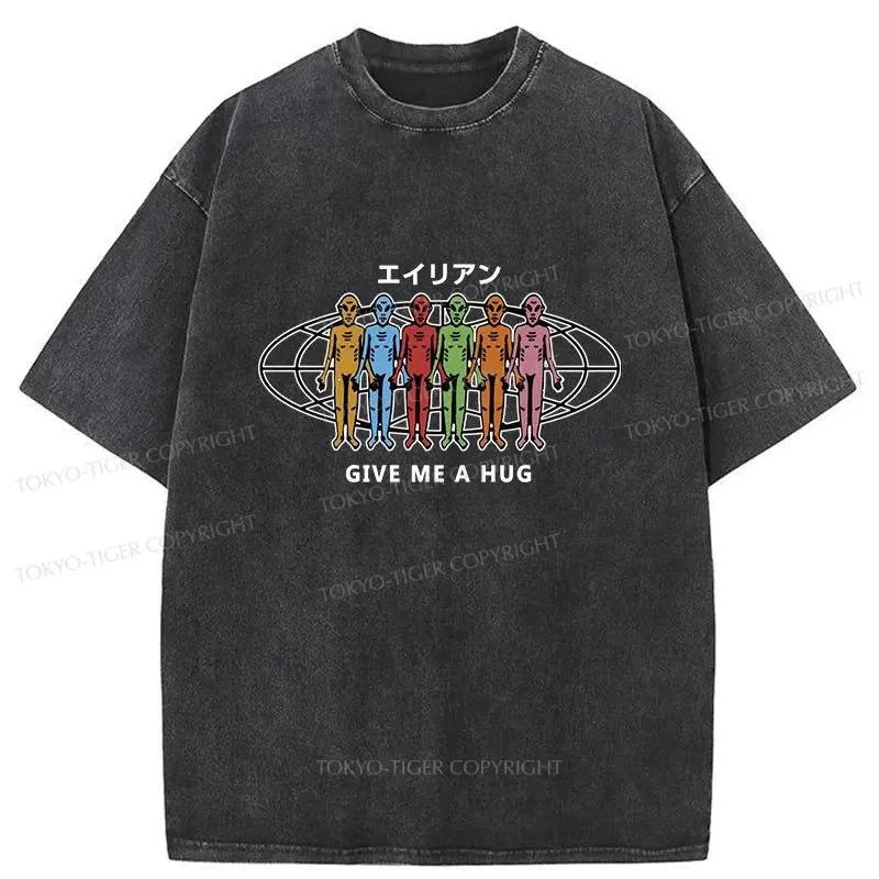 Tokyo-Tiger Give Me A Hug Japanese Washed T-Shirt