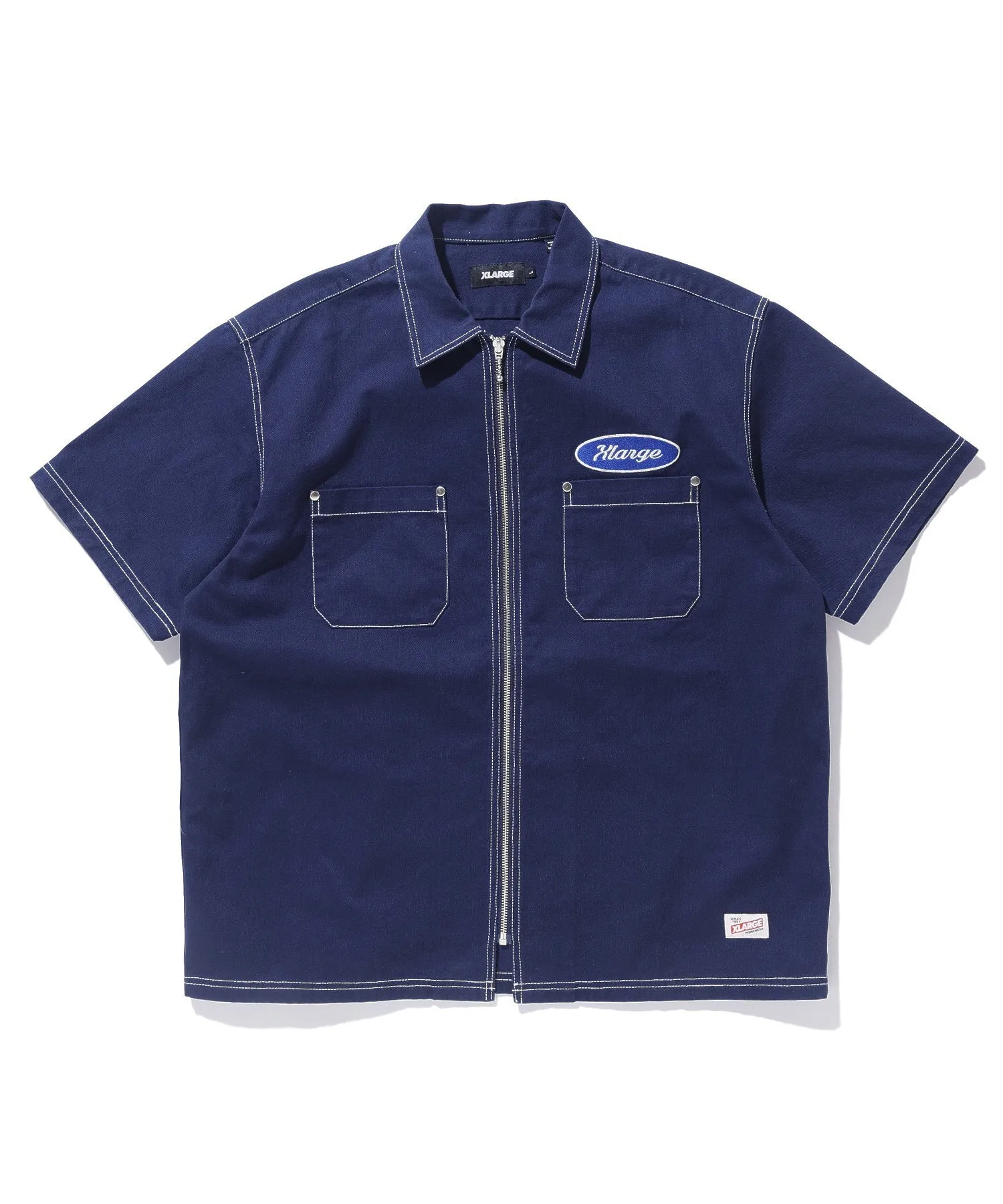 ZIP UP S/S WORK SHIRT